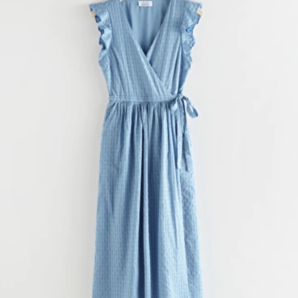 Ruffled Midi Wrap Dress